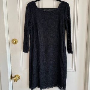 Lace Zip Up Little Black Dress